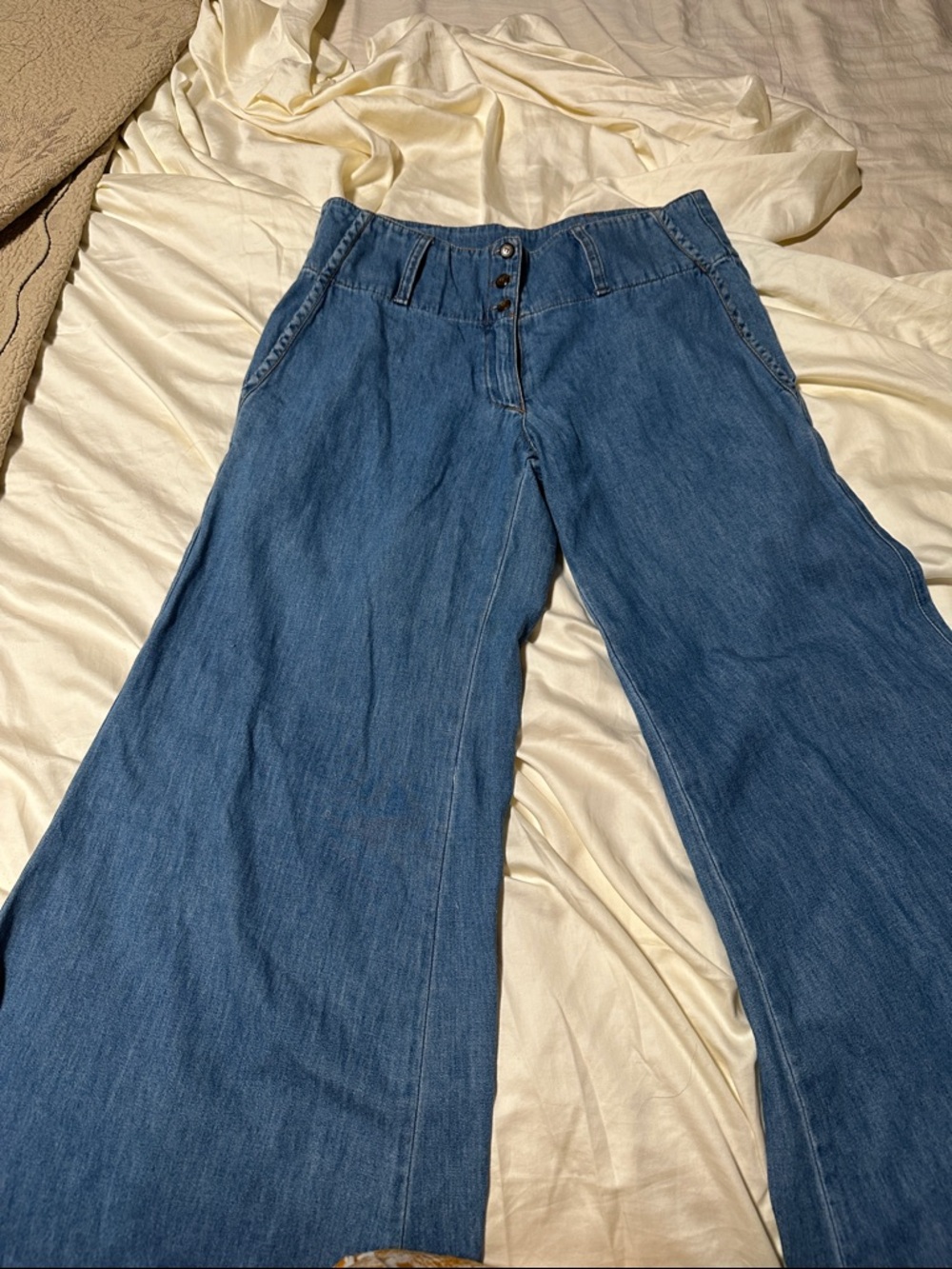 VTG CMC by color me cotton Wide Leg Blue Women's Jeans size S Made USA